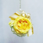 黄色の薔薇のバッグチャーム・ボール