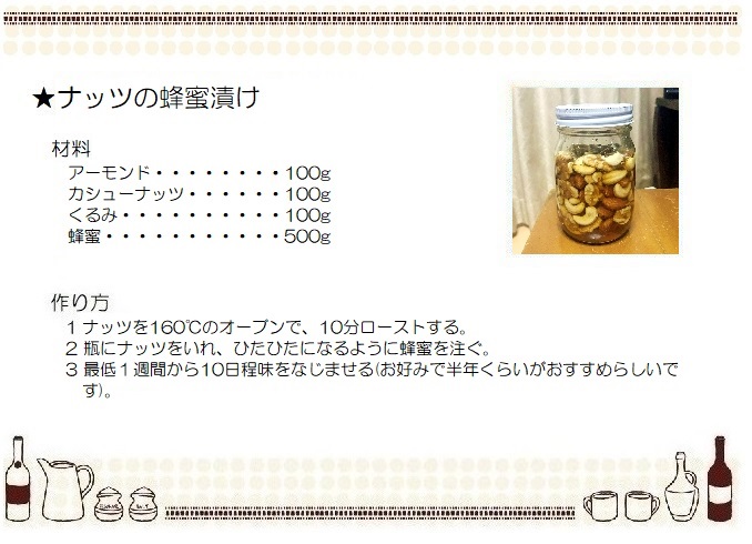 ナッツの蜂蜜漬け